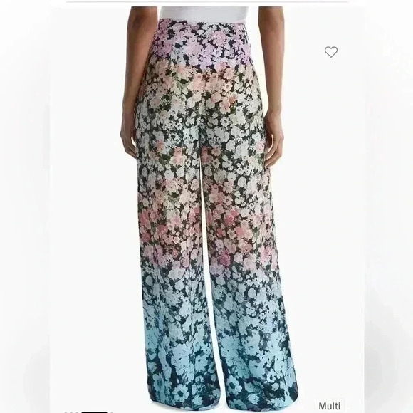 New Reiss SERENA Wide-Leg Pleated Multi-Color Floral Palazzo Pant… - Picture 3 of 13